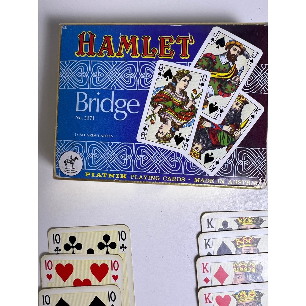 Piatnik Hamlet Bridge‎ Playing Cards Vintage 2 Decks Made in Austria #2171 Blue